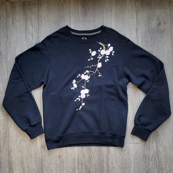 Black Fruit of the Loom Sweater Customized with Orchid Design, size S - Picture 2 of 8